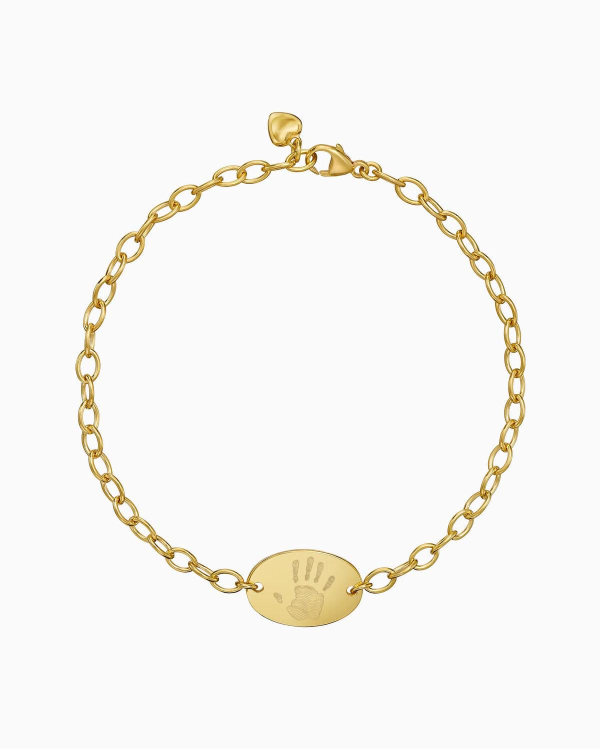 Handprint engraving bracelet engraving plate oval