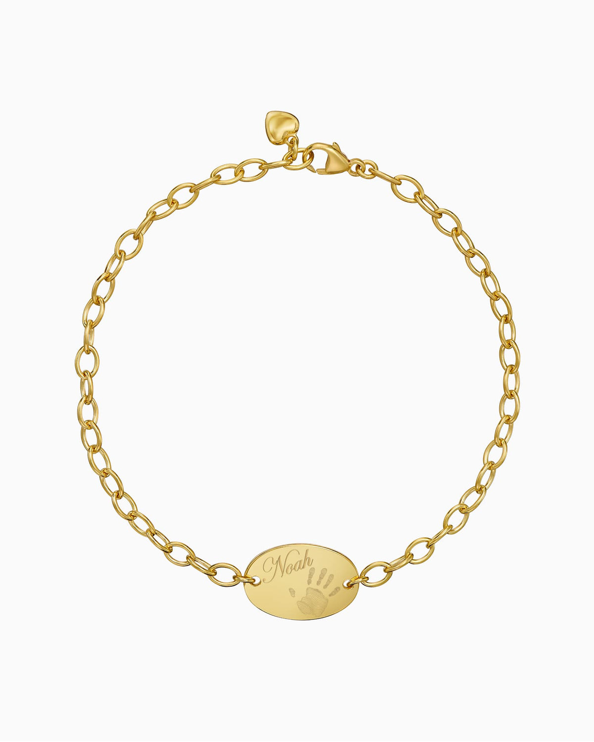 Handabdruck Gravurarmband Gravurplatte Oval