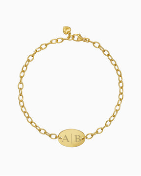 Initialen Gravurarmband Gravurplatte Oval
