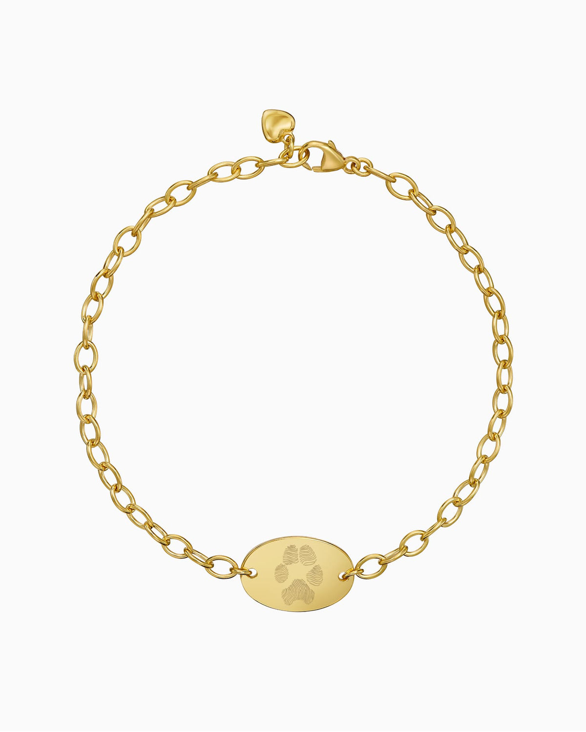 Paw print engraving bracelet engraving plate oval