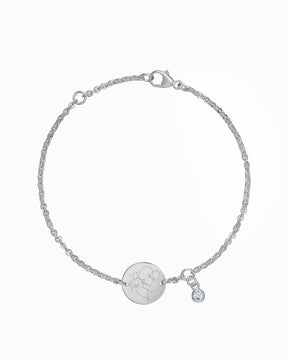 Grafik Upload Gravurarmband Gravurplatte Rund Zirkonia