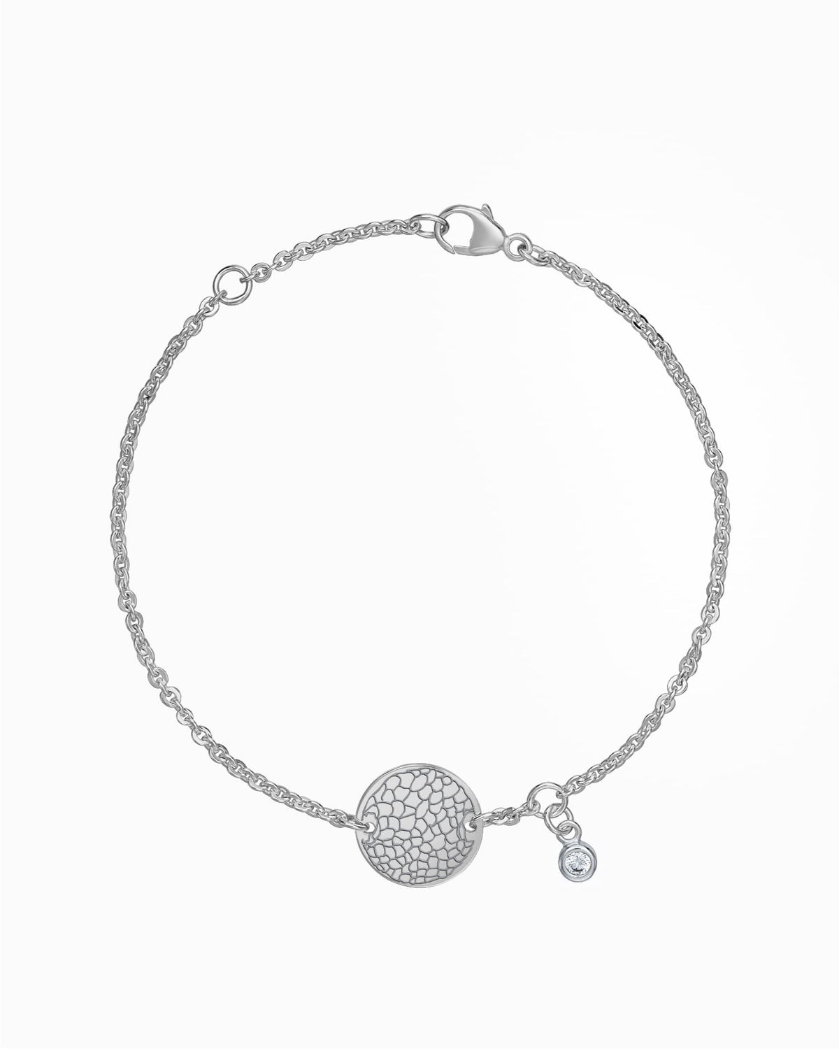 Nasenabdruck Gravurarmband Gravurplatte Rund Zirkonia