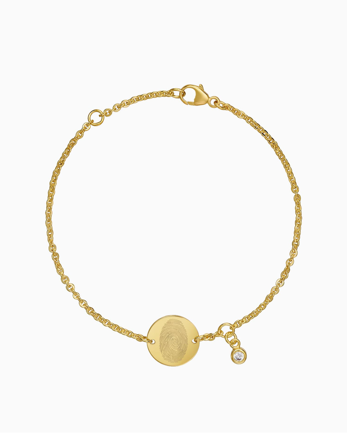Fingerprint engraving bracelet engraving plate round zirconia