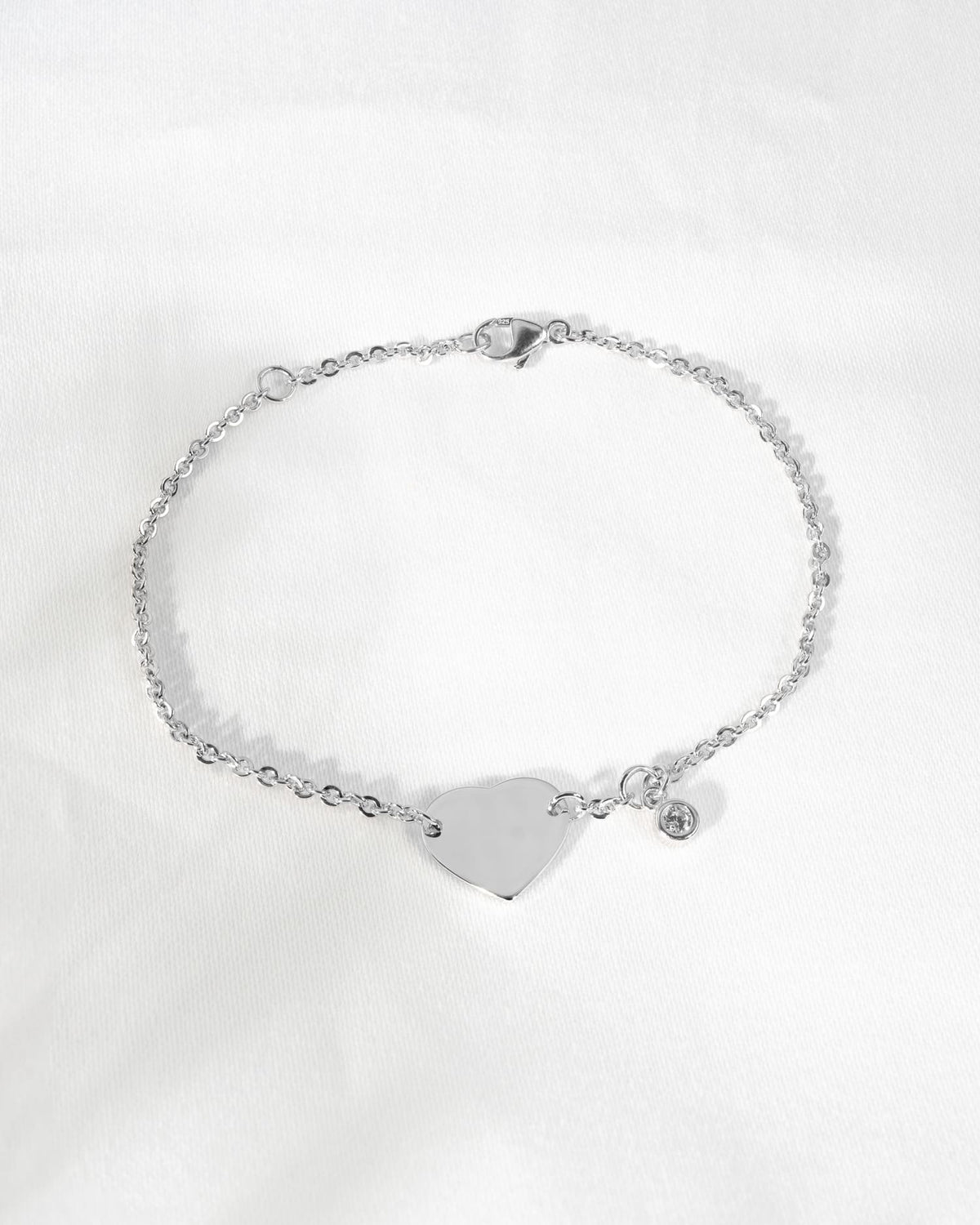 Sternzeichen Gravurarmband Gravurplatte Herz Zirkonia