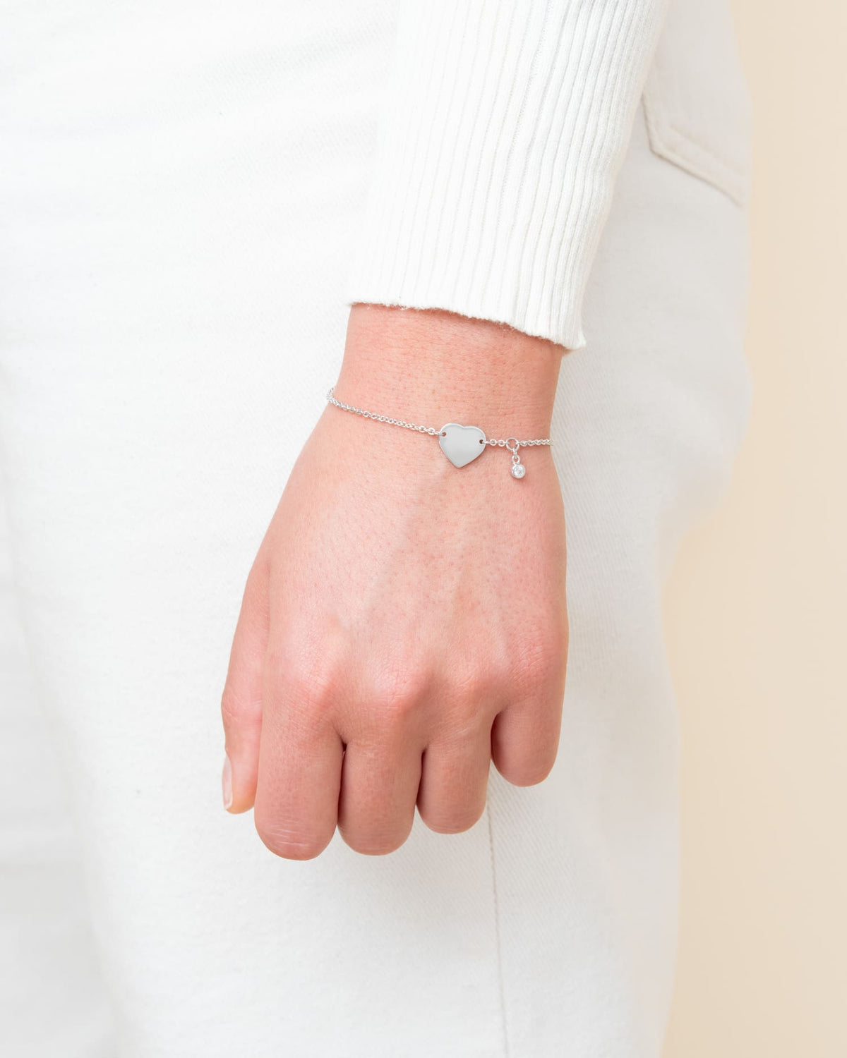 Vingerafdruk graveren armband graveren plaat hart zirconia