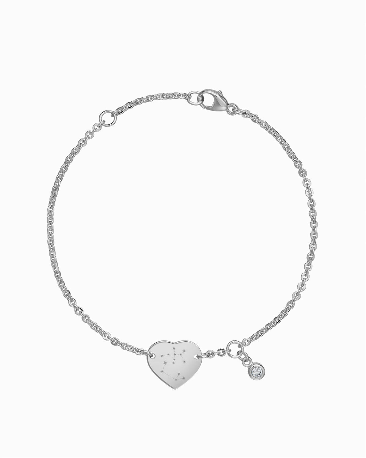 Sternzeichen Gravurarmband Gravurplatte Herz Zirkonia