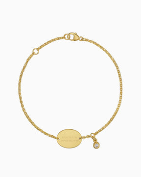 Koordinaten Gravurarmband Gravurplatte Oval Zirkonia