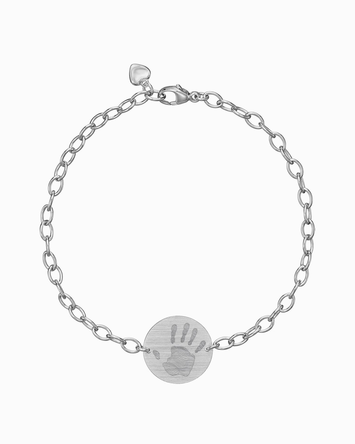 Handabdruck Gravurarmband Gravurplatte Rund