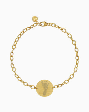 Fußabdruck Gravurarmband Gravurplatte Rund
