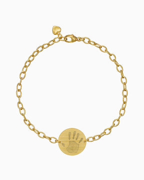 Handabdruck Gravurarmband Gravurplatte Rund