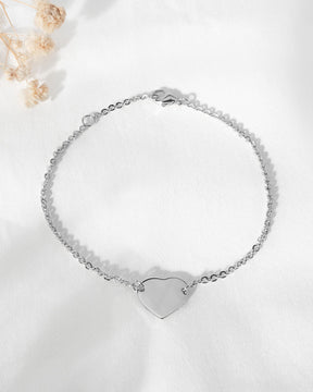 Voorletters graveren armband graveerplaat hart