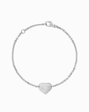 Voorletters graveren armband graveerplaat hart