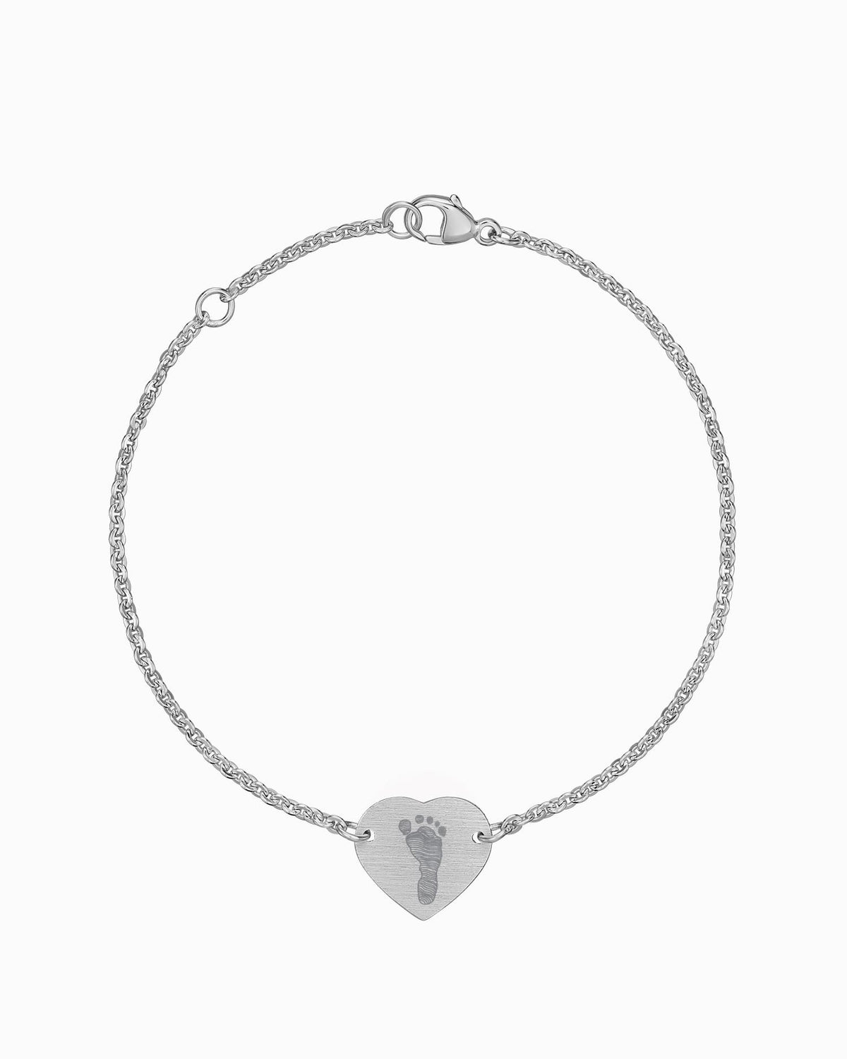 Fußabdruck Gravurarmband Gravurplatte Herz
