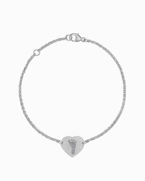 Fußabdruck Gravurarmband Gravurplatte Herz