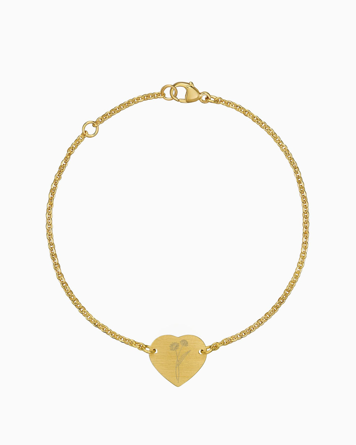 Geburtsblume Gravurarmband Gravurplatte Herz