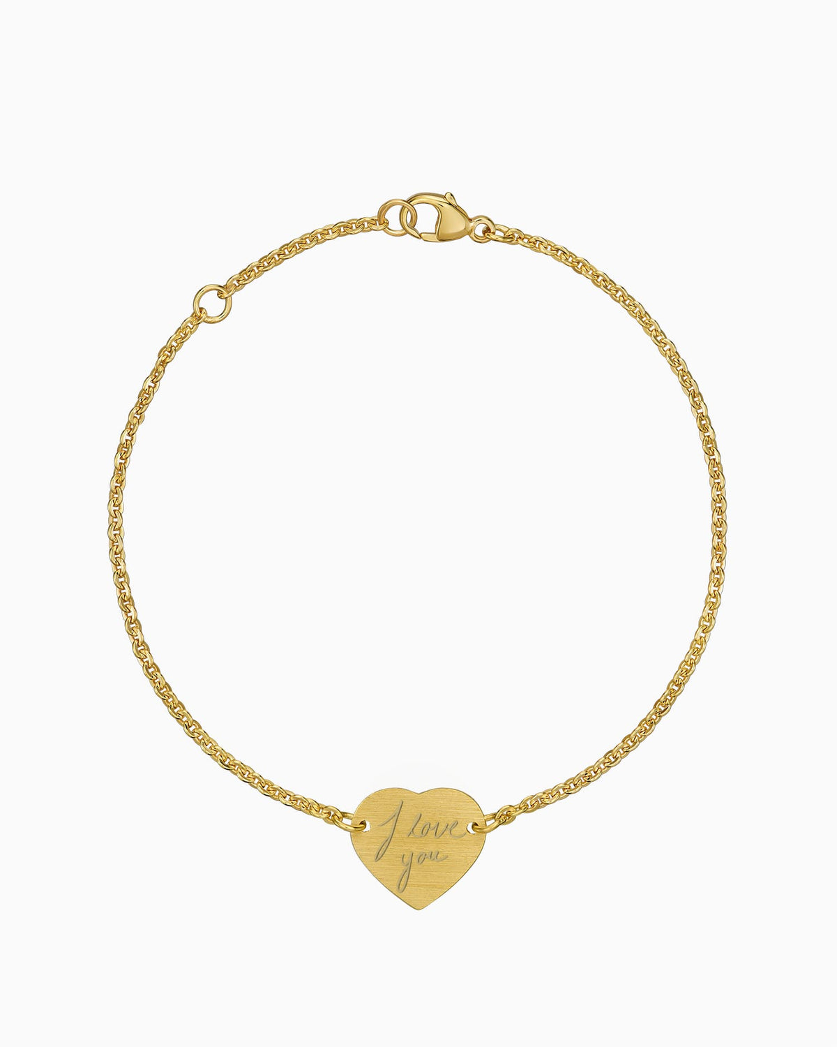 Handschrift upload graveren armband graveerplaat hart