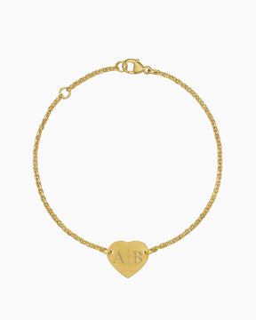Initialen Gravurarmband Gravurplatte Herz