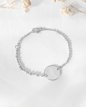 Handabdruck Gravurarmband Gravurplatte Rund
