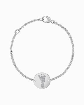 Fußabdruck Gravurarmband Gravurplatte Rund