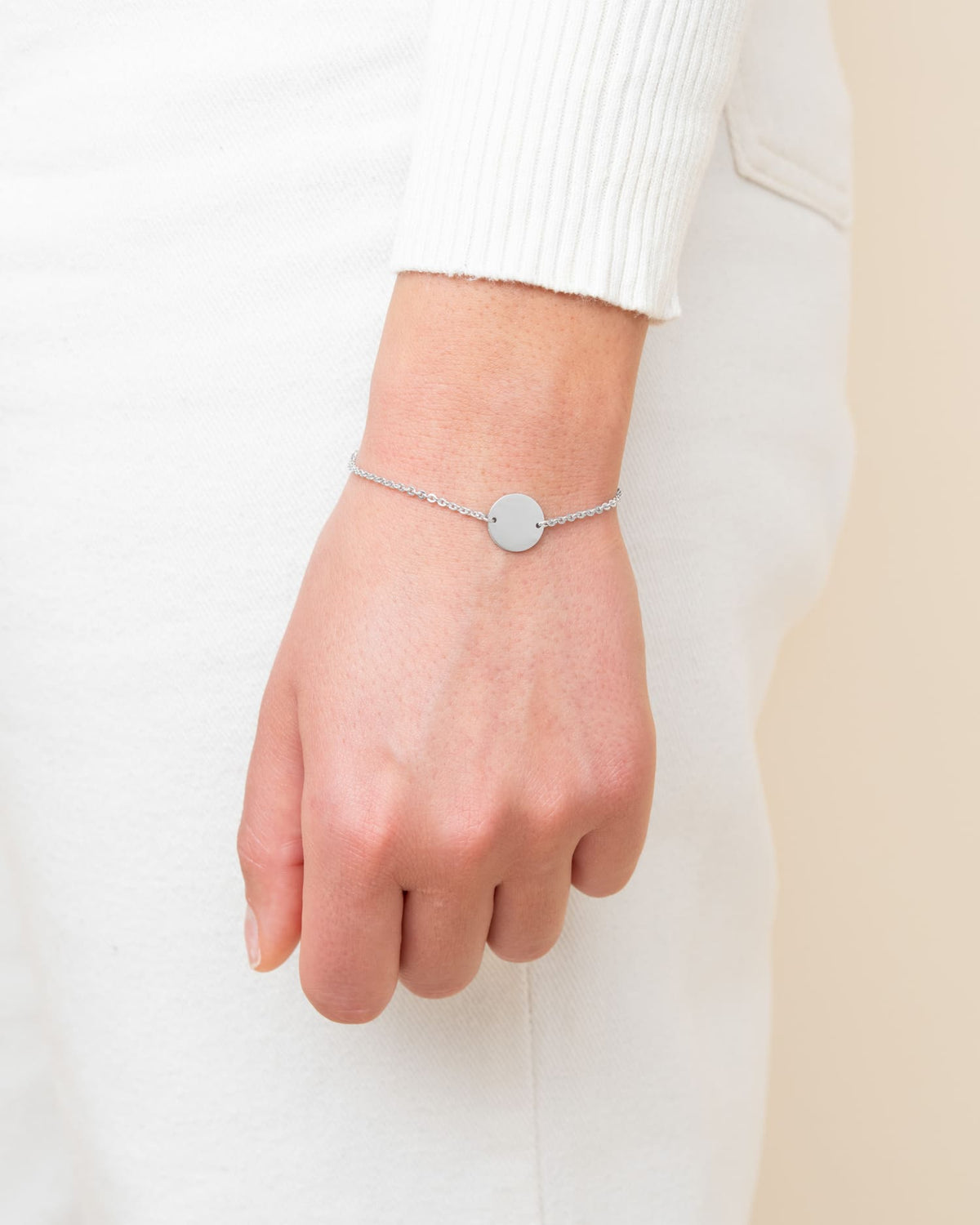 Vingerafdruk graveerarmband graveerplaatje rond
