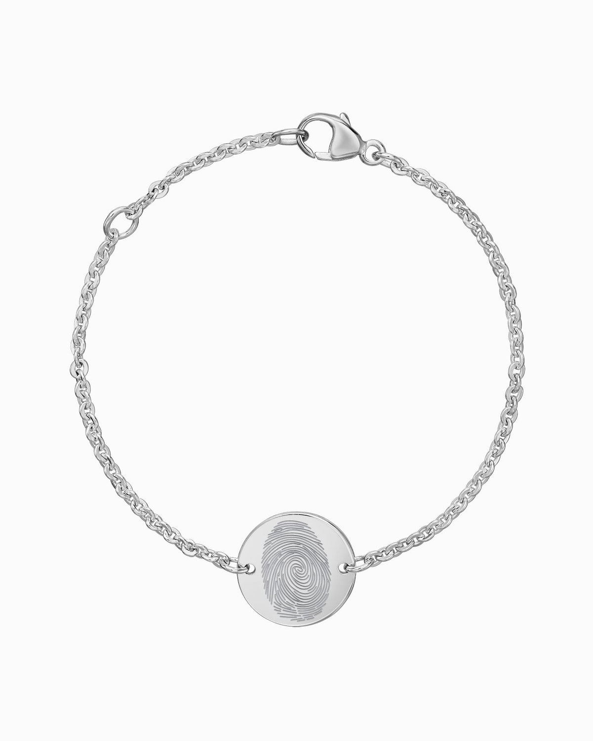 Vingerafdruk graveerarmband graveerplaatje rond