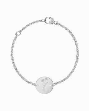 Geburtsblume Gravurarmband Gravurplatte Rund