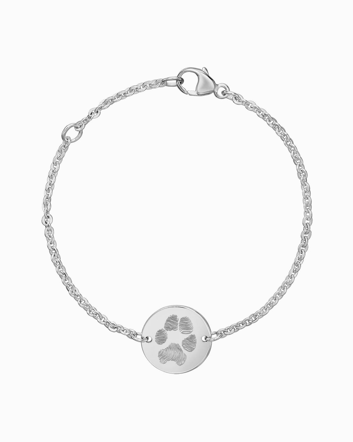 Pfotenabdruck Gravurarmband Gravurplatte Rund