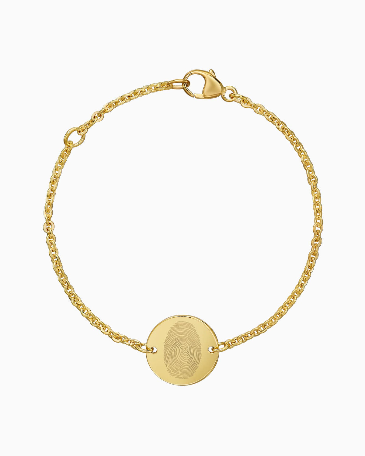 Vingerafdruk graveerarmband graveerplaatje rond