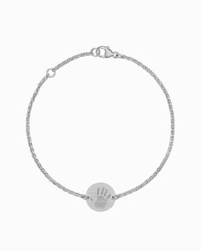 Handabdruck Gravurarmband Gravurplatte Rund