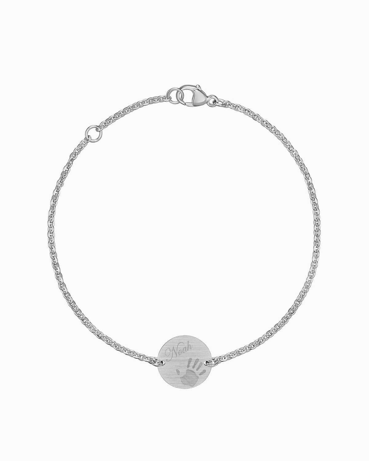 Handabdruck Gravurarmband Gravurplatte Rund