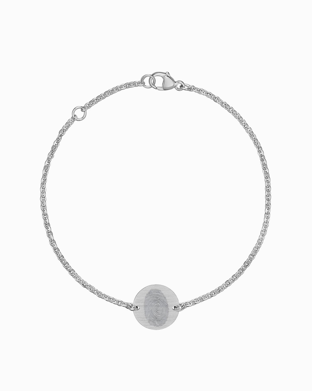 Vingerafdruk graveerarmband graveerplaatje rond