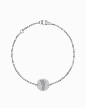 Fußabdruck Gravurarmband Gravurplatte Rund