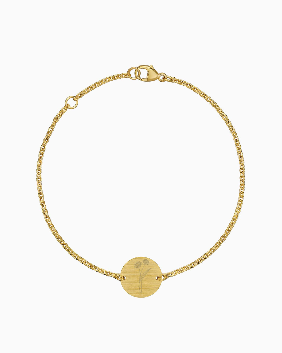 Geburtsblume Gravurarmband Gravurplatte Rund