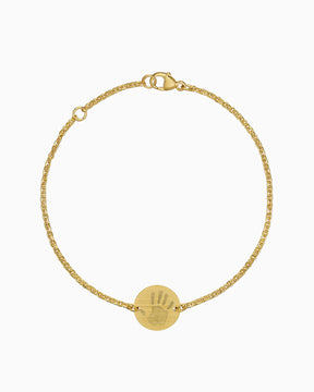 Handabdruck Gravurarmband Gravurplatte Rund