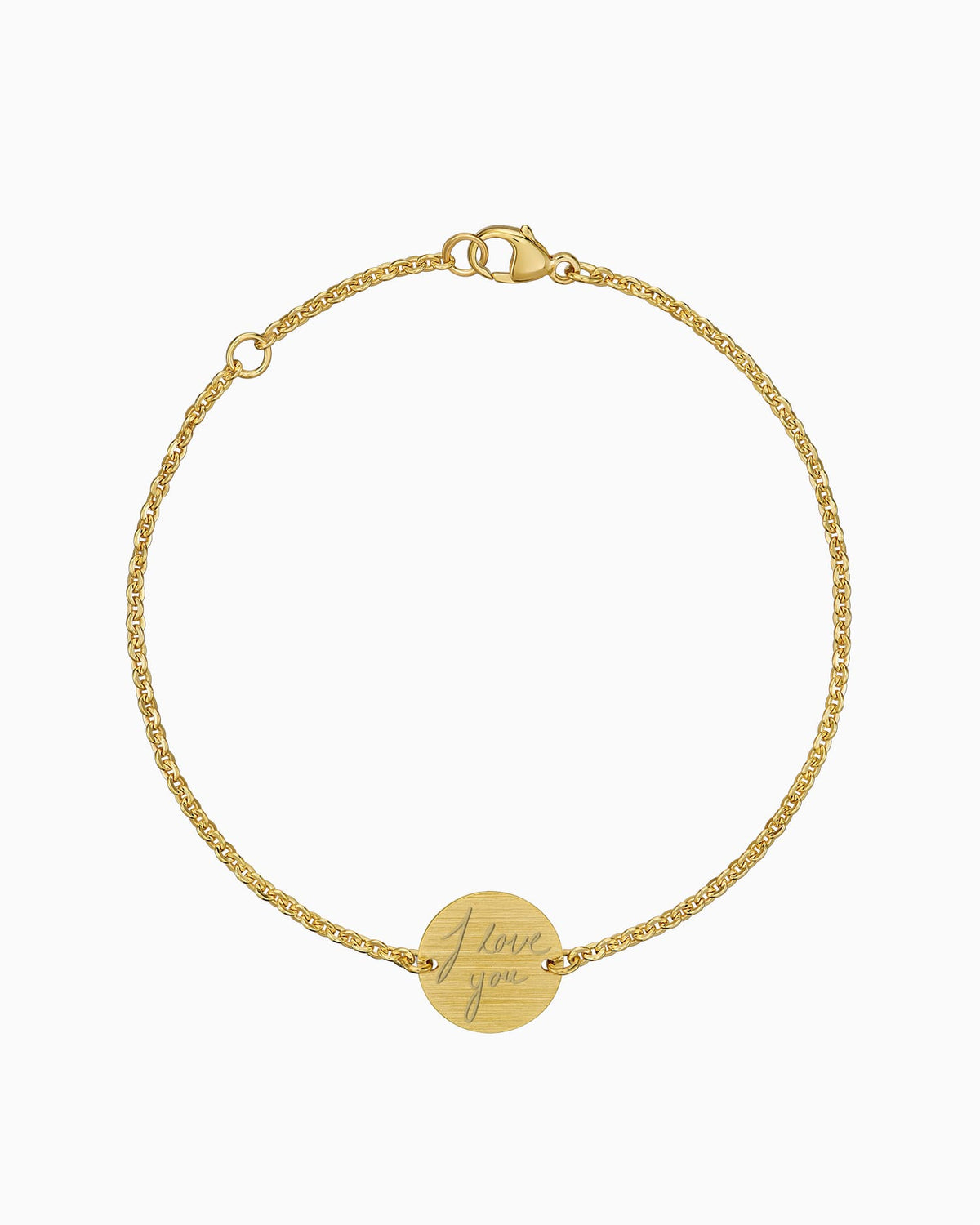 Handschrift Upload Gravurarmband Gravurplatte Rund