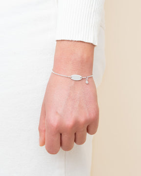 Sternzeichen Gravurarmband Gravurplatte Oval Zirkonia