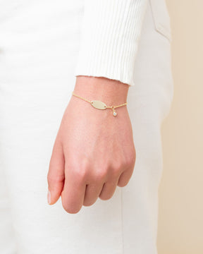 Footprint engraving bracelet engraving plate oval zirconia
