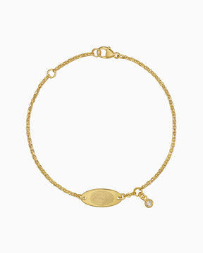 Fingerabdruck Gravurarmband Gravurplatte Oval Zirkonia