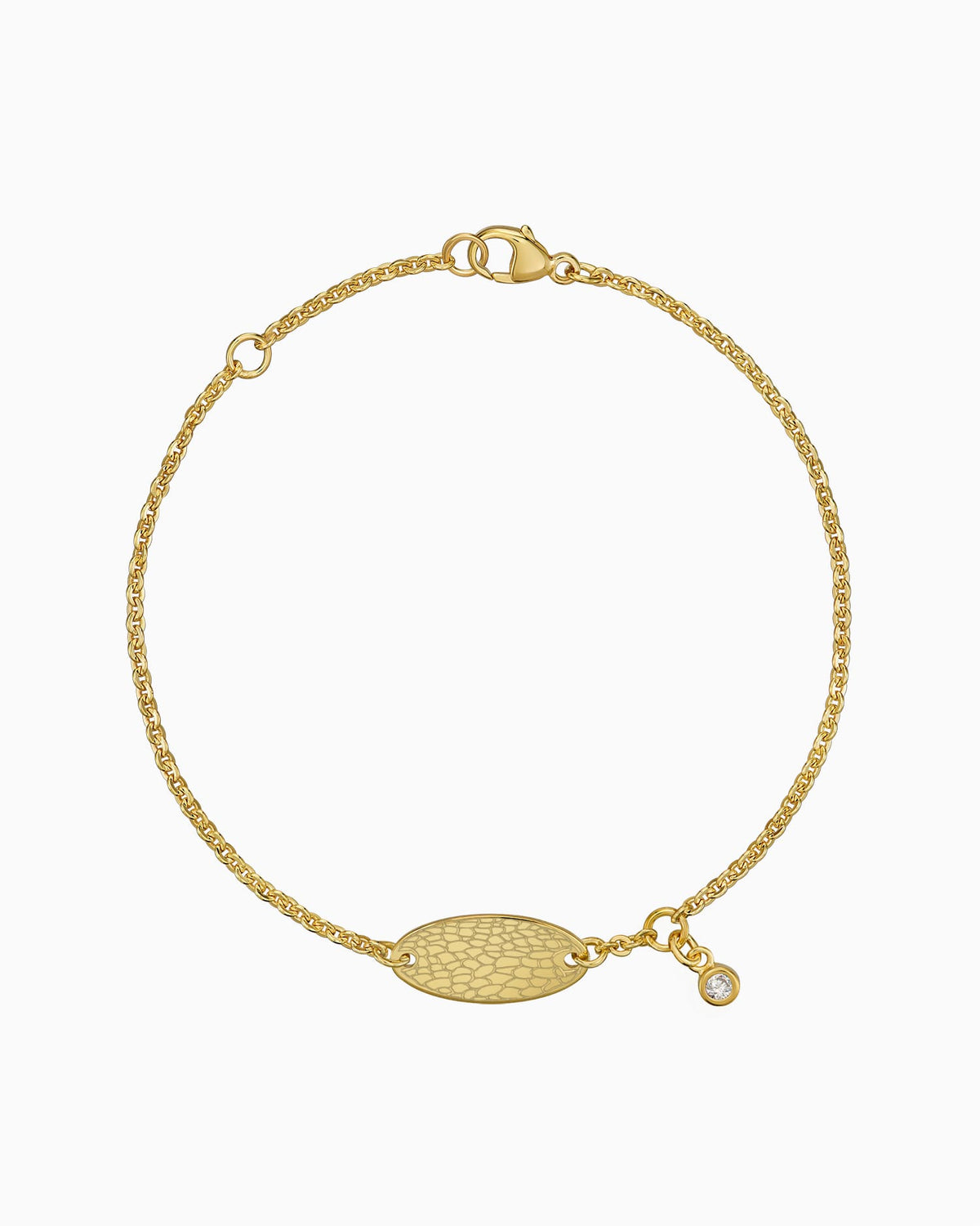Nasenabdruck Gravurarmband Gravurplatte Oval Zirkonia