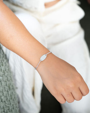 Fußabdruck Gravurarmband Gravurplatte Oval