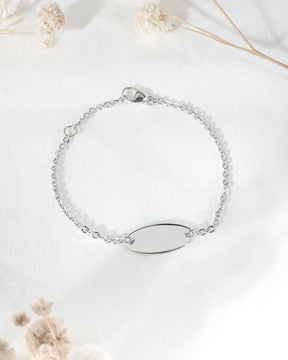 Children's symbols engraving bracelet engraving plate oval zirconia