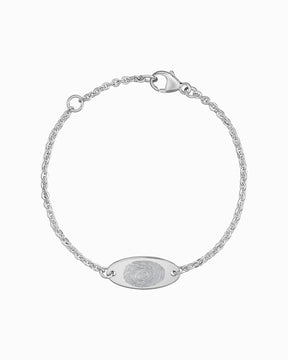Fingerabdruck Gravurarmband Gravurplatte Oval Zirkonia