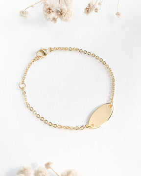 Geburtsblume Gravurarmband Gravurplatte Oval