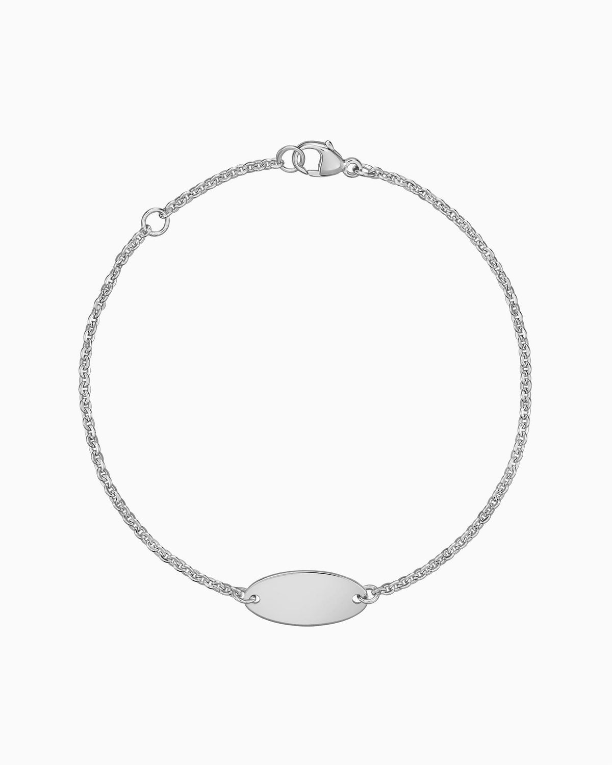 Gravurarmband Gravurplatte Oval Zirkonia