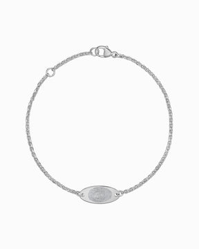 Fingerabdruck Gravurarmband Gravurplatte Oval Zirkonia