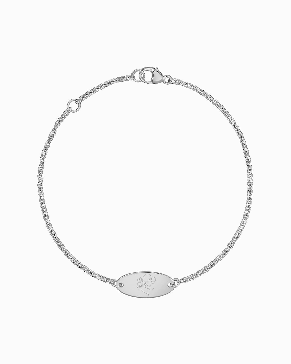 Grafik Upload Gravurarmband Gravurplatte Oval Zirkonia