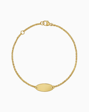 Gravurarmband Gravurplatte Oval Zirkonia