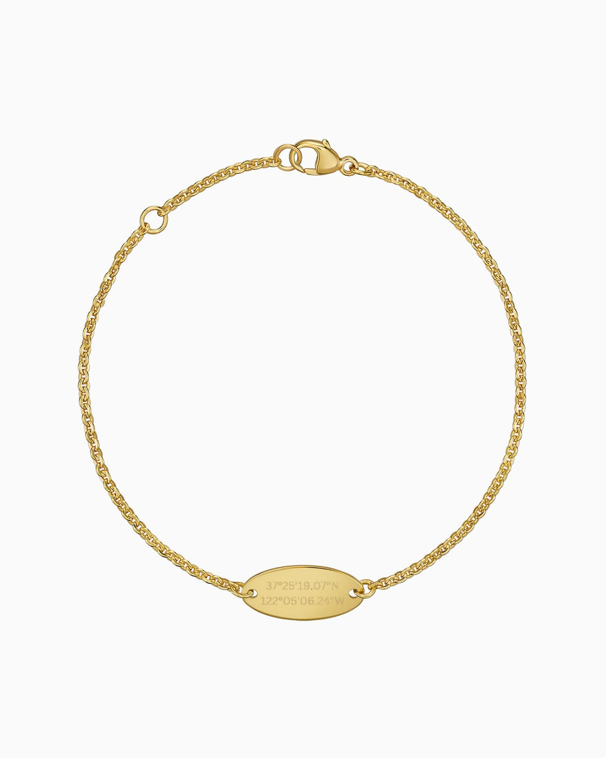 Coordinates engraving bracelet engraving plate oval zirconia
