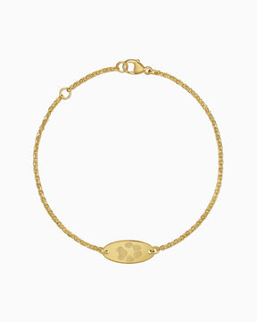 Pfotenabdruck Gravurarmband Gravurplatte Oval
