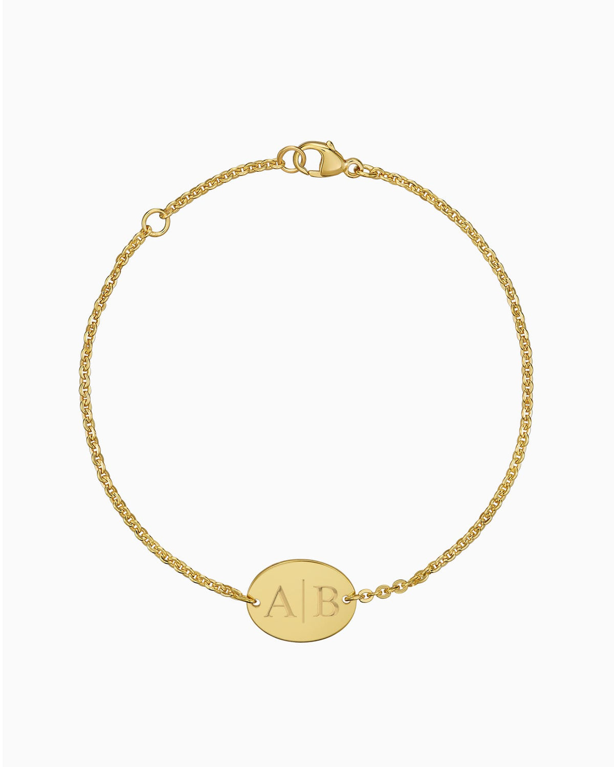 Initialen Gravurarmband Gravurplatte Oval